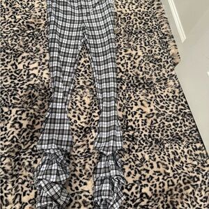 Labijoi Black & White Plaid Ruffle-Hem Pants never worn